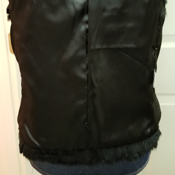 NEW D2K genuine black Angora rabbit fur vest S - Picture 8 of 15